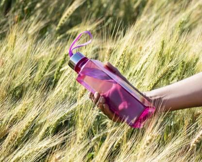 Kitchen4U - Premium Silicone Cleaning Brush 31 CM with Square Shape with strap 1L Water Bottle Set (Multi-Color) for School, Home, Gym