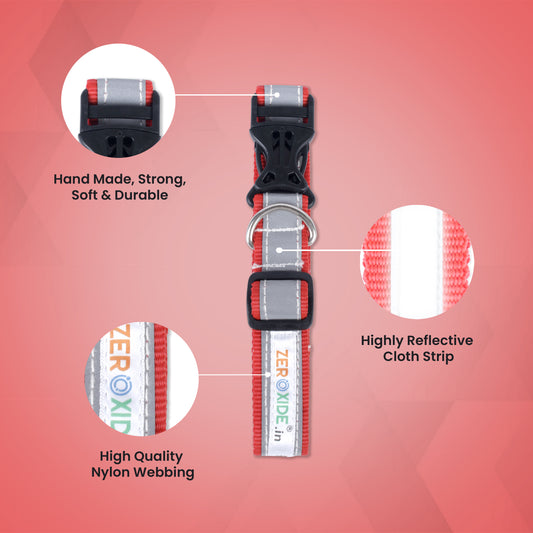 ZEROXIDE Reflective Dog Collars Belts, Pack of 5, Multicolor - Assorted (BRT-TK-5)