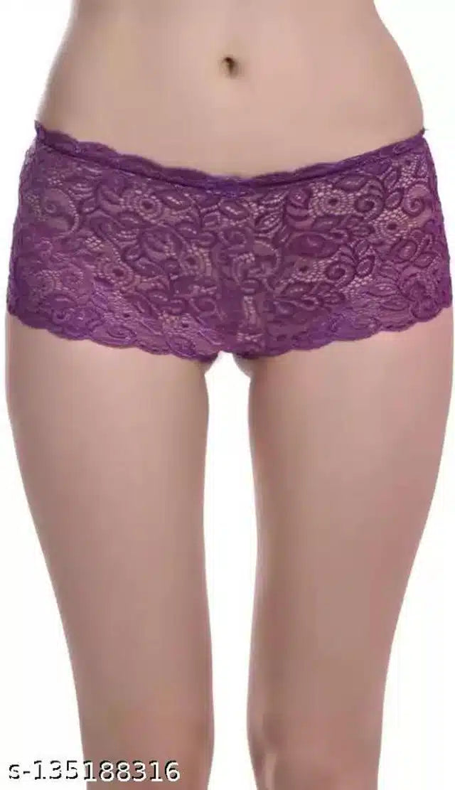 Net Briefs for Women (Purple, XL)