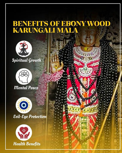 Original Karungali Mala 108 Beads Ebony Wood